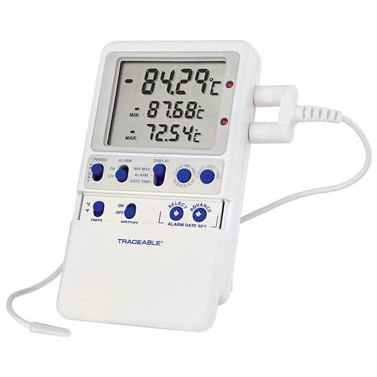 High-Accuracy Ultra-Low Freezer Digital RTD Thermometer; 1 Bullet Probe