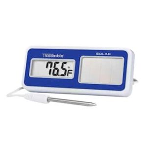 Traceable® Solar-Powered Digital Thermometer with External Probe and Calibration