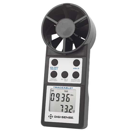 Vane Thermoanemometer with RS-232 Output and Calibration