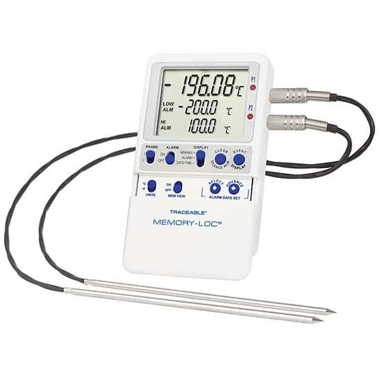 Datalogging Cryogenic Thermometer; 2 Stainless Steel Probes