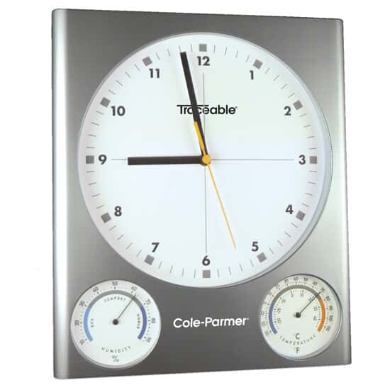 Analog Wall Clock with Temperature and Humidity Dials